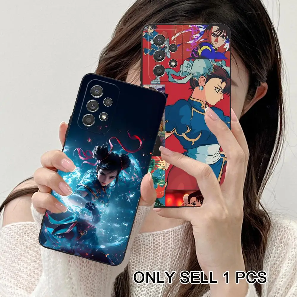Street Fighter Chunli Phone Case for Samsung Galaxy A56 55 54 53 52 51 36 35 34 23 16 15 5G Soft TPU Shockproof Cover