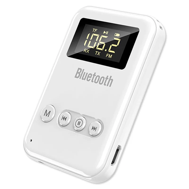 ABSQ-Wireless Audio Adapter 3.5MM 4-In-1 Bluetooth 5.0 Receiver Transmitter FM TF Playback For TV Headset Speaker