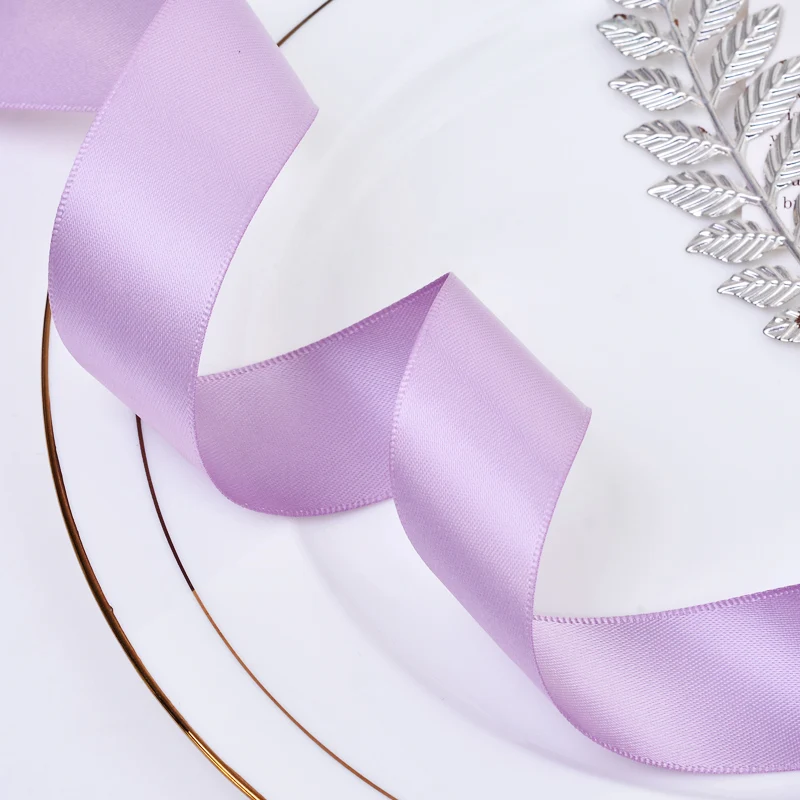 YAMA 25 28 32 38mm 100 yards/lotto Unico Viso Nastro di Raso Viola per il Partito Decorazione di Cerimonia Nuziale Handmade rosa Fiori Artigianato