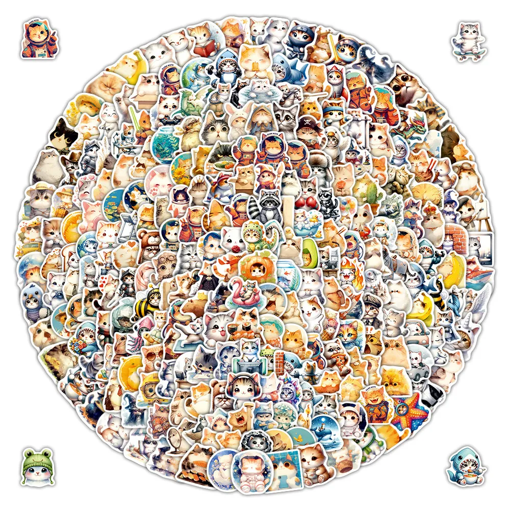 200/100/50PCS süße Cartoon Kätzchen Graffiti Aufkleber für Fahrrad Hand Konto Federmäppchen Aufkleber LanLanStickersWorld
