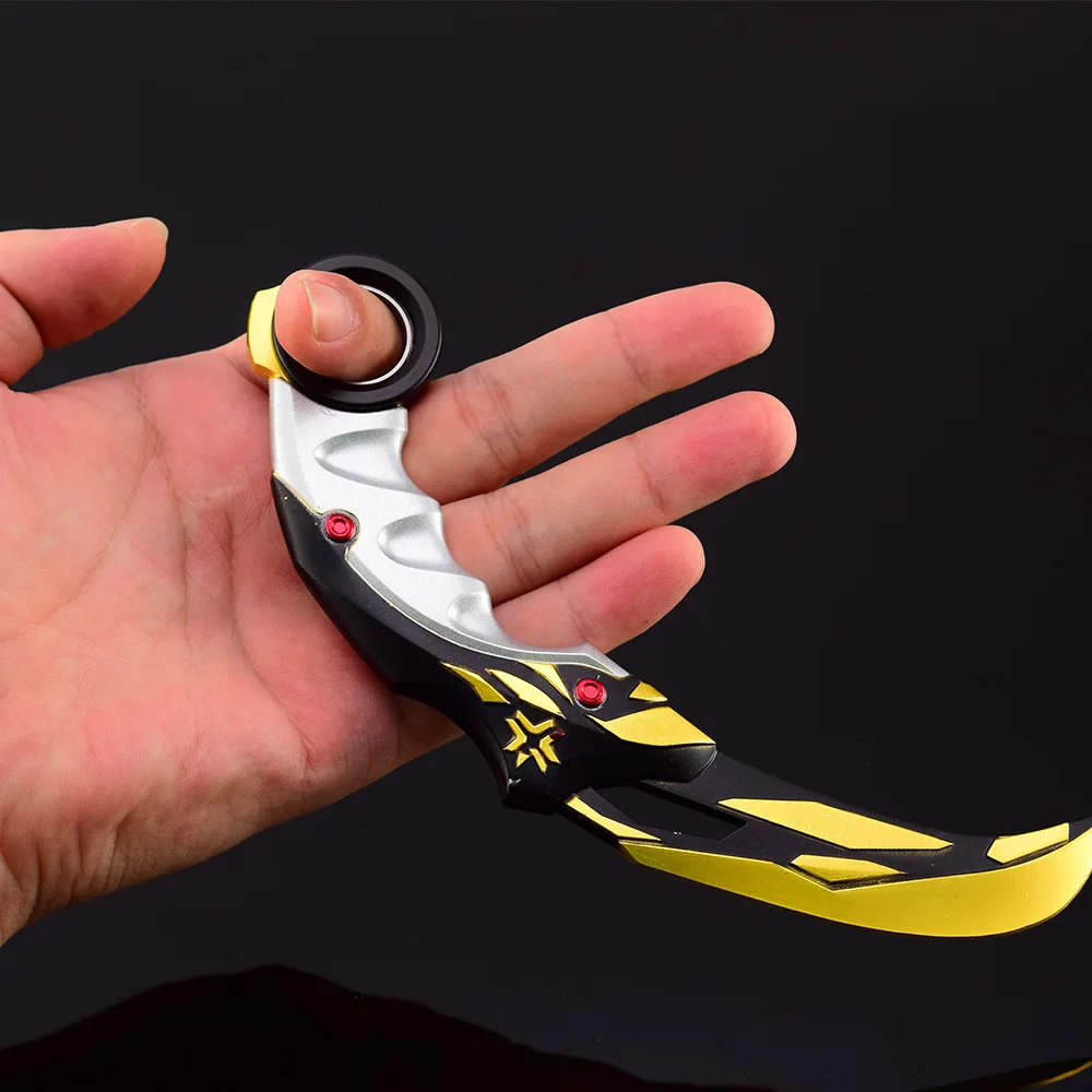 Couteau Karambit de championnats Valorant de 17cm, modèle en alliage de samouraï rotatif, arme de réaver mêlée, couteaux d'entraînement Katana, jouets pour garçons