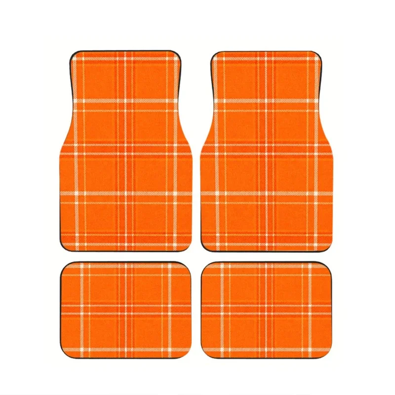 4-teiliger GTI Tartan Autofußmatten-Satz aus Polyesterfaser für die meisten Modelle, rutschfest, schmutzabweisend, langlebig, Vorder- und Hintermatten-Set, Auto-Zubehör – Detail 15