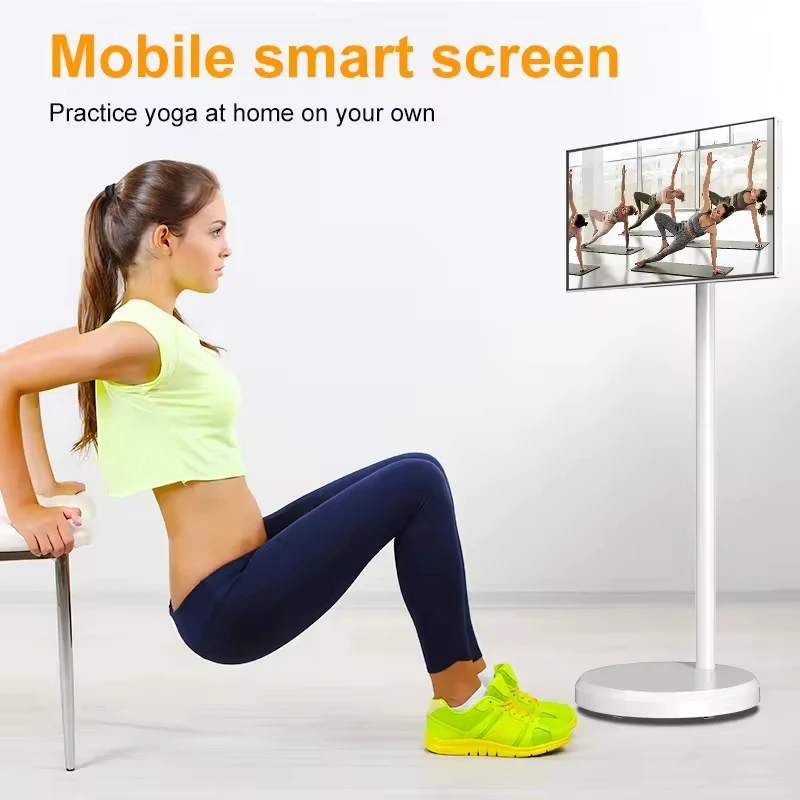 تلفزيون Stand Tv Follow by Me تلفزيون ذكي محمول 27/32 بوصة Incell Lcd شاشة تعمل باللمس أندرويد 11 شاشة تلفزيون محمولة داخلية تعمل باللمس