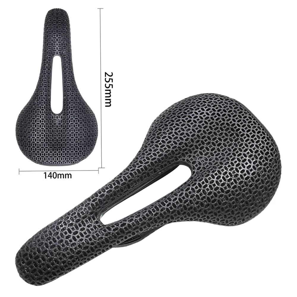 BALUGOE Carbon Fiber 3D Printing Seat Hollow Breathable Comfort Road Bike Cushion Mountain Bicycle  Saddle  Riding Accessories