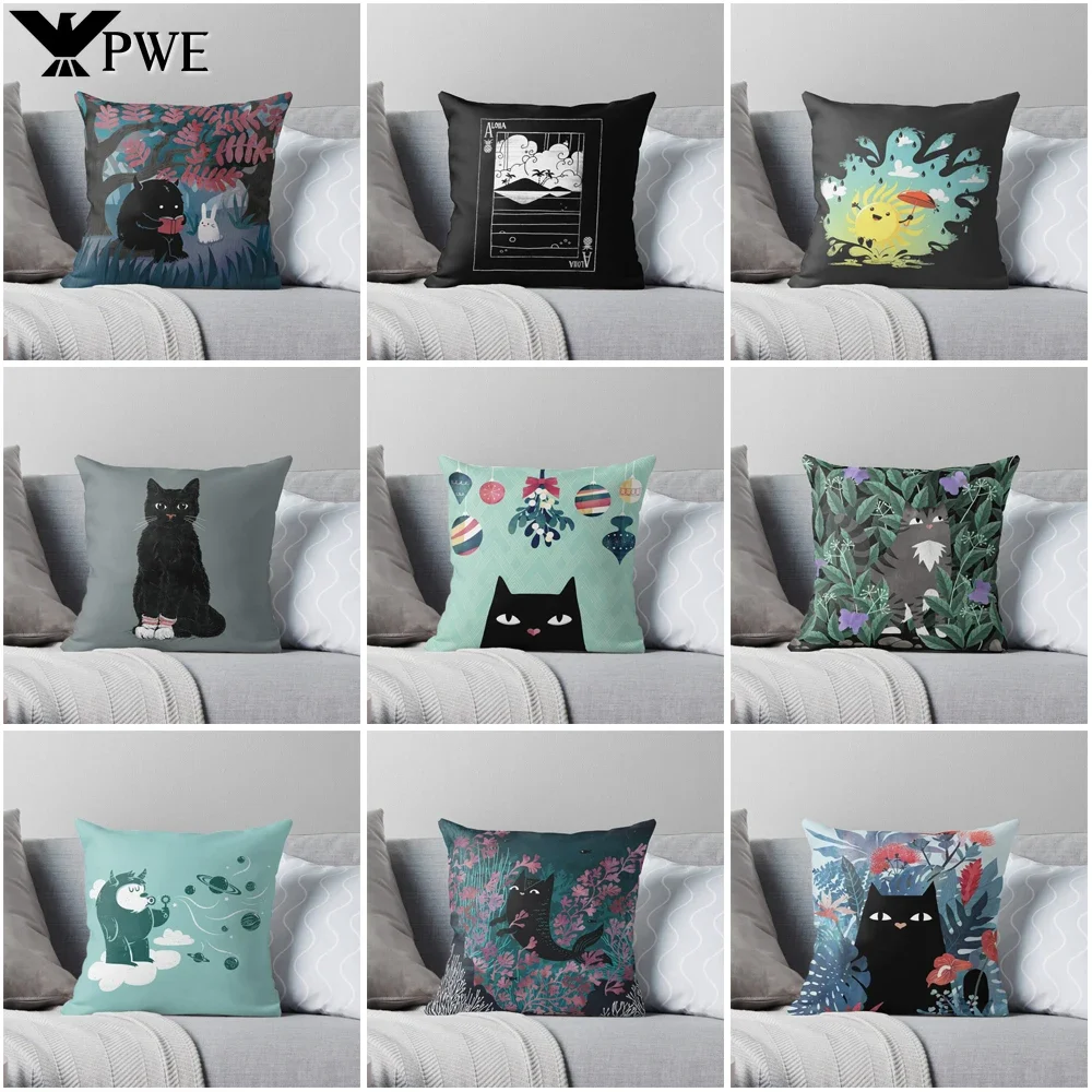 

Decorative Home pillow case Cushion covers nordic 45*45 40*40 40x40cm 50x50cm Modern Living Room sofa House 50*50 cute cat