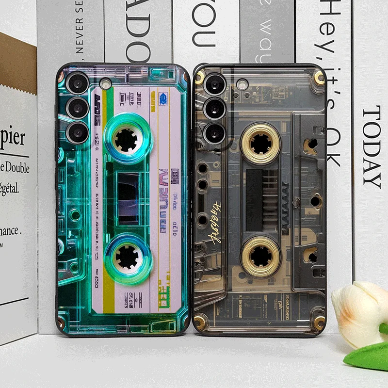 Unique Cassette Tape Creative Phone Case for Samsung Galaxy S26 S25 S24+ S23 Ultra S22 Plus S25+ S21FE S26+ Anti-drop Soft Cover