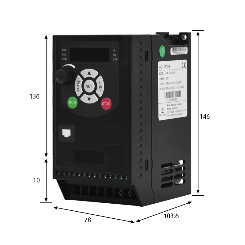 

0.4-2.2KW VFD 220V Input 1ph 220V Output 3ph 220V Synchronous Asynchronous Motor Speed Controller Adjustable Frequency AC Drive