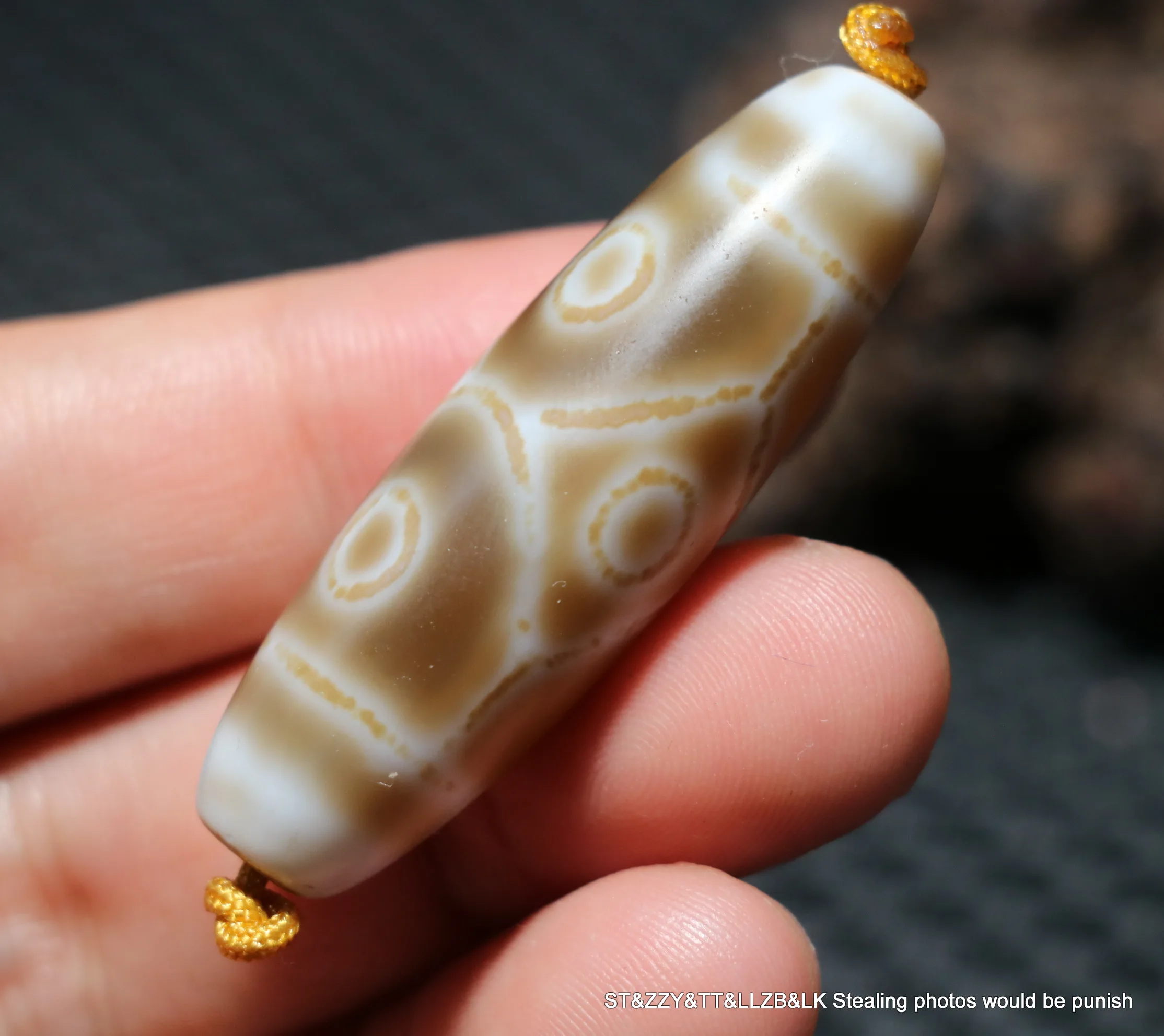 A Treasure Talisman Magic Energy Tibetan old Agate Healthy Longevity Symbol 6 Eye dZi Bead Amulet Pendant FR timestown UP0610D4