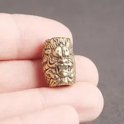 Brass Dragon Head Carved Cylinder Umbrella Rope Knife Beads DIY Paracord Bracelets Accessories Handmade Woven Lanyard Pendants