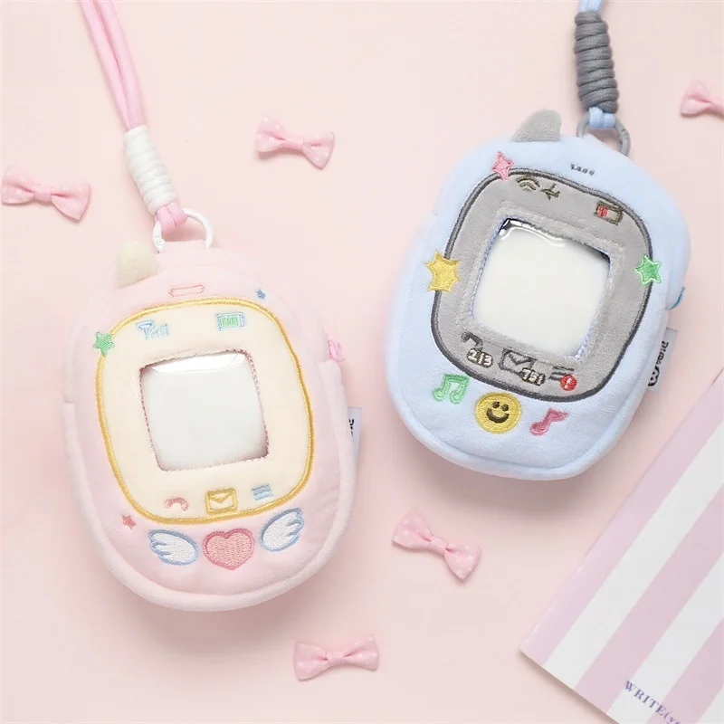 Game Console Shape 10cm Plushie Display Ita Bag, Cute Soft Storage Pouch with Clear Window & Lanyard, for Anime Kpop Merch Decor
