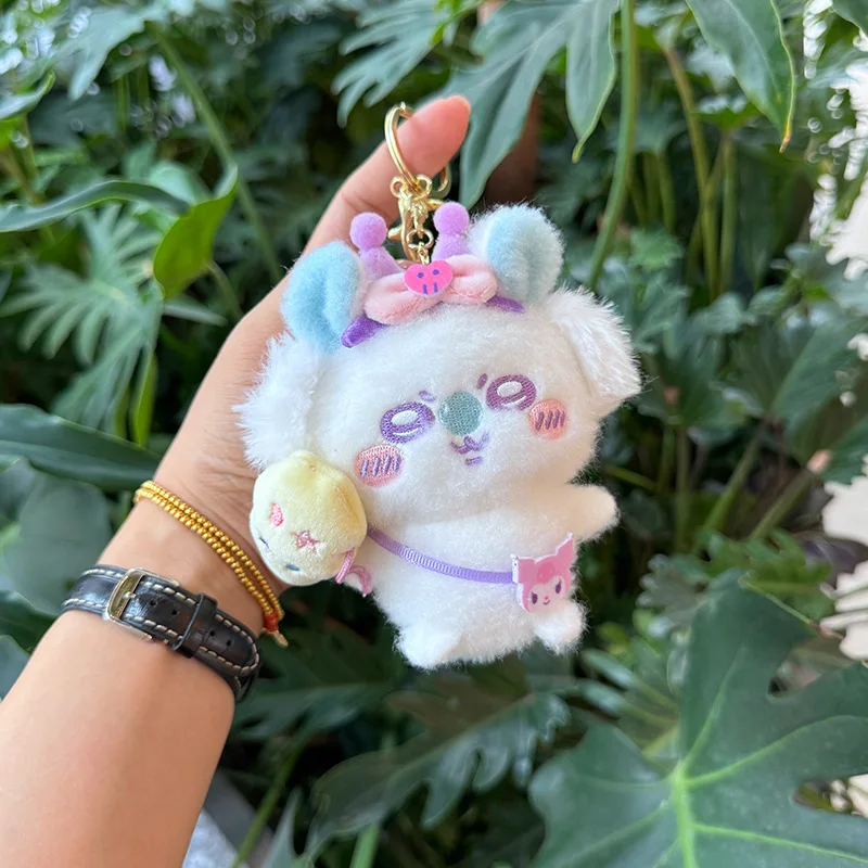Kawaii  Travel Plush Keychain Soft Usagi Hachiware Stuffed Doll Pendant Cute Cartoon Bag Charm Accessory for Kids Girls view 5