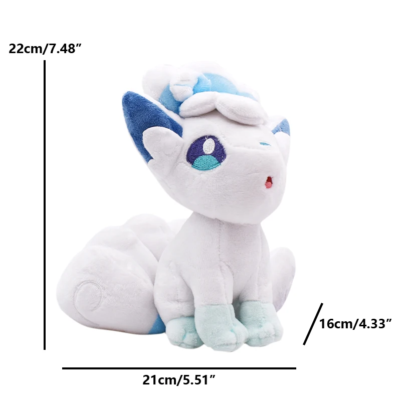 20-24CM Alolan Vulpix Pokemon Plush Toy Ice Vulpix Soft Stuffed Doll Kawaii White Brown Fox Ragdol Cartoon Animal Birthday Gifts