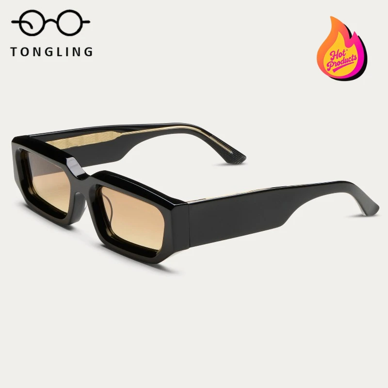 نظارات شمسية عصرية جديدة لعام 2025 للرجال مصنوعة يدويًا من خلات سميكة عالية الجودة مربعة الشكل للاستخدام الخارجي واقية من الأشعة فوق البنفسجية