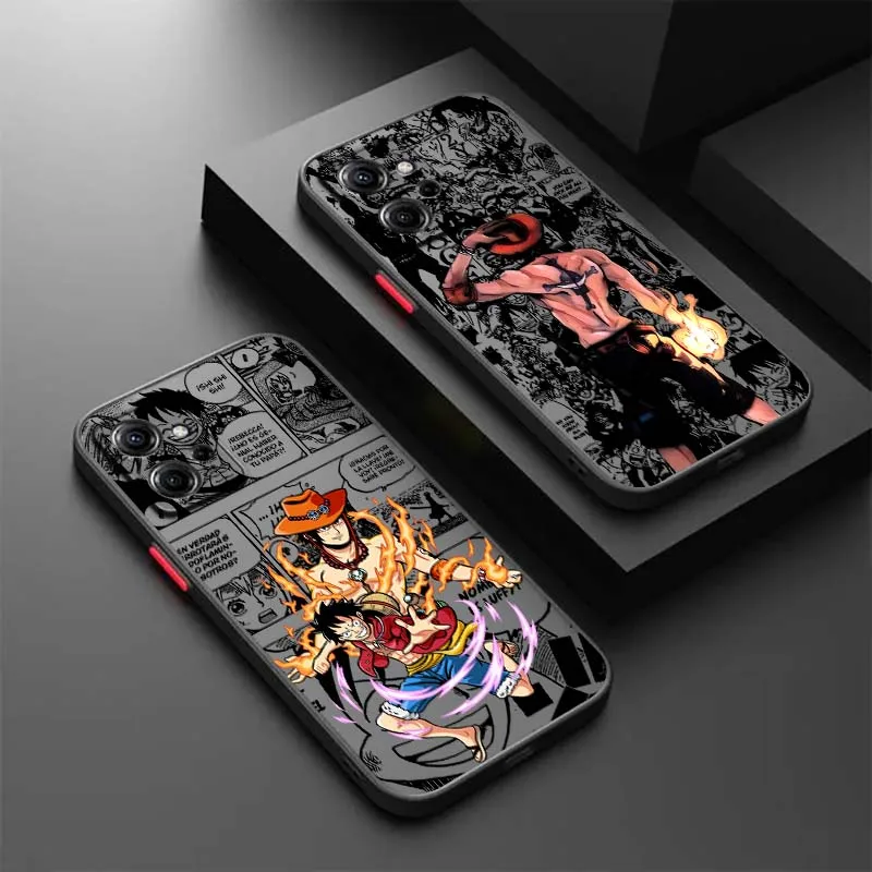 

One Piece Cool Cartoon D. Ace Case For Xiaomi Redmi Note 14 13 12 12S 11 12T 11S 11E 11T 10 9 8 Pro Plus Frosted Translucent