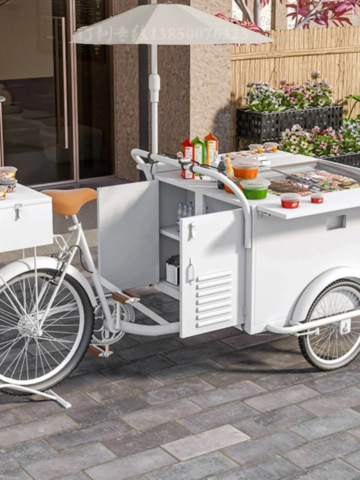 milk tea coffee cart ice cream stall car equipment snowflake cheese machine commercial multi-function trolley