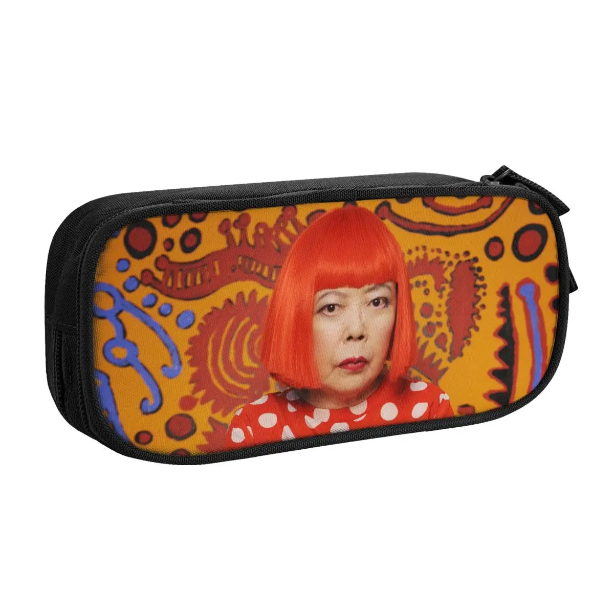 Cute Yayoi Kusama Self-portrait Pencil Case for Boy Girl Big Capacity Pencil Box School Supplies