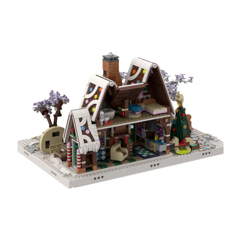 675 Piezas, Maqueta Medieval 10267, Casa de Jengibre, MOC, Bloques de Construcción Modulares Personalizables, Ladrillos Educativos, Juguete de Ensamblaje DIY, Regalo