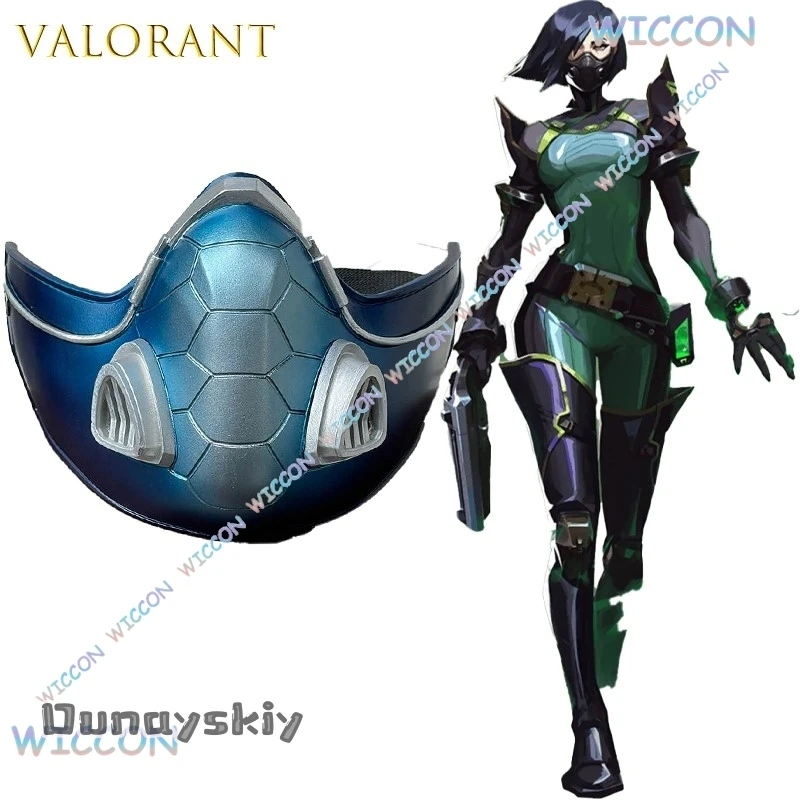 Valorant Viper Snake Mask Wig Cosplay Halloween Game Character Face Cover Scary Costume Accessory Anime Party RolePlay Halloween
