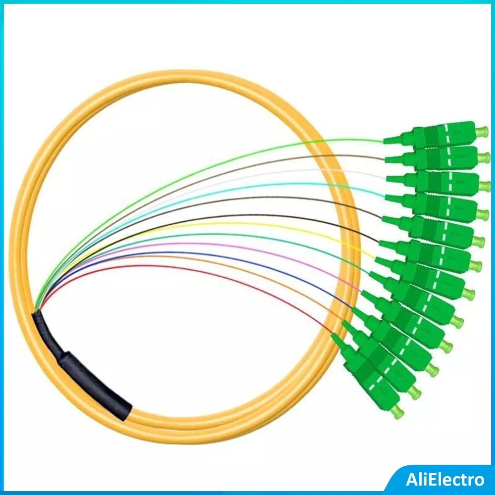 

12 Strand 9/125 Fiber Optic Pigtail SC/APC Single Mode,12 fiber pigtail 1-3 Meters