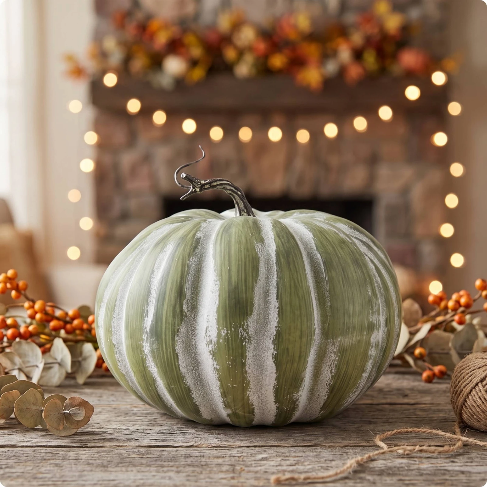 Faux Pumpkin Autumn Decorative Pumpkin Decor Brushed Ornament Fake for Tabletop, Halloween - view 2
