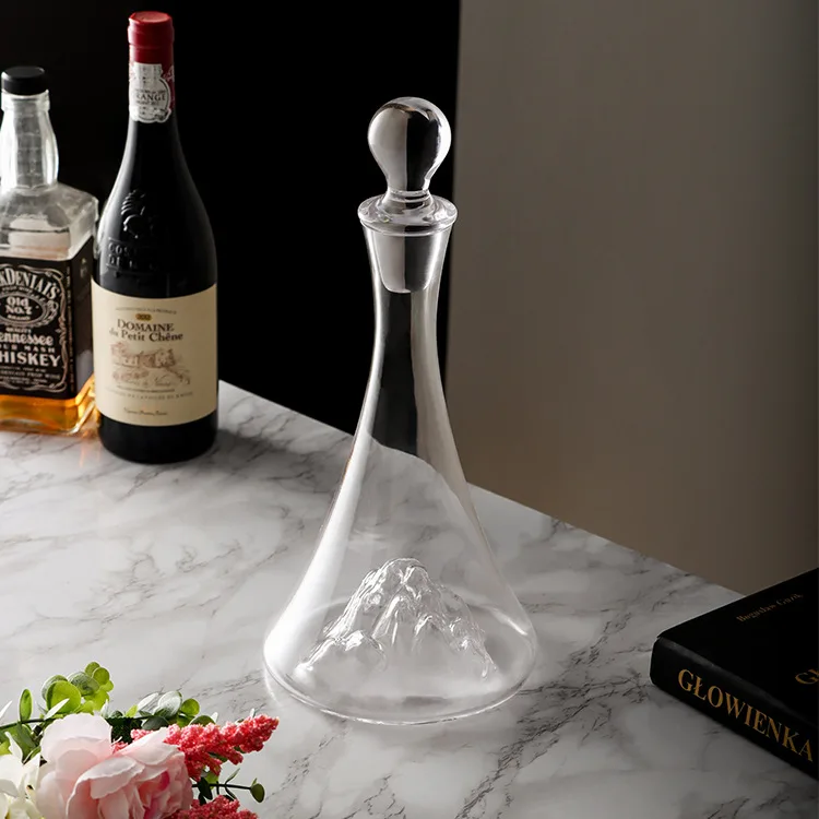 Waist Iceberg Fast Decanter Luxury Ice Blue Crystal Glass Decanter Set for Home Bar