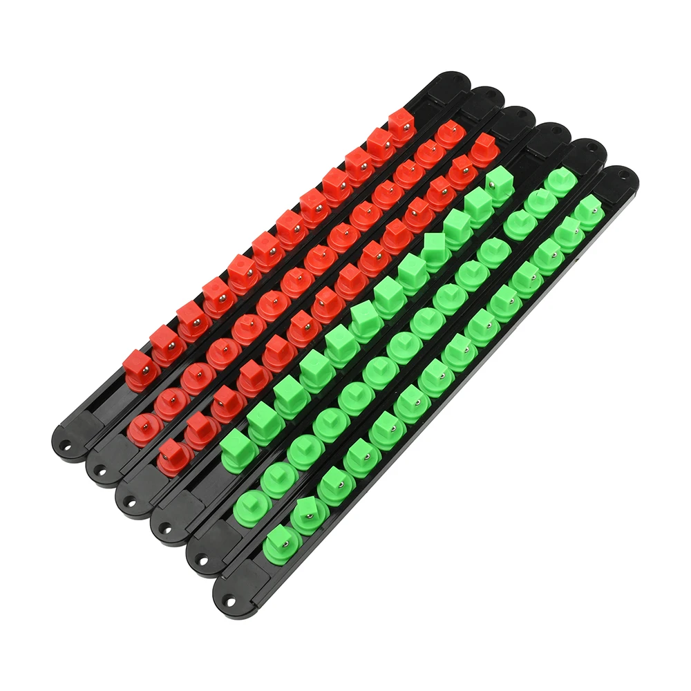 Professional Socket Holder with Detachable End Caps For 1/2 1/4 3/8 Inch Sockets Vertical/horizontal Mounting for Tidy Workspace