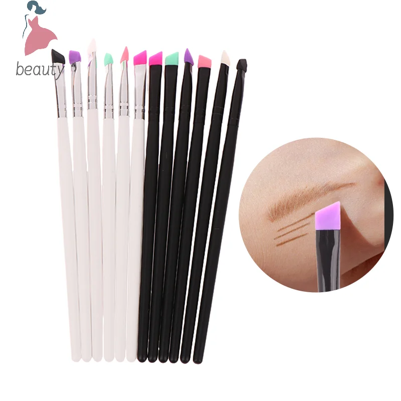 Sikat Eyeliner alis portabel, peralatan Makeup wanita Kuas Liner alis miring Diagonal