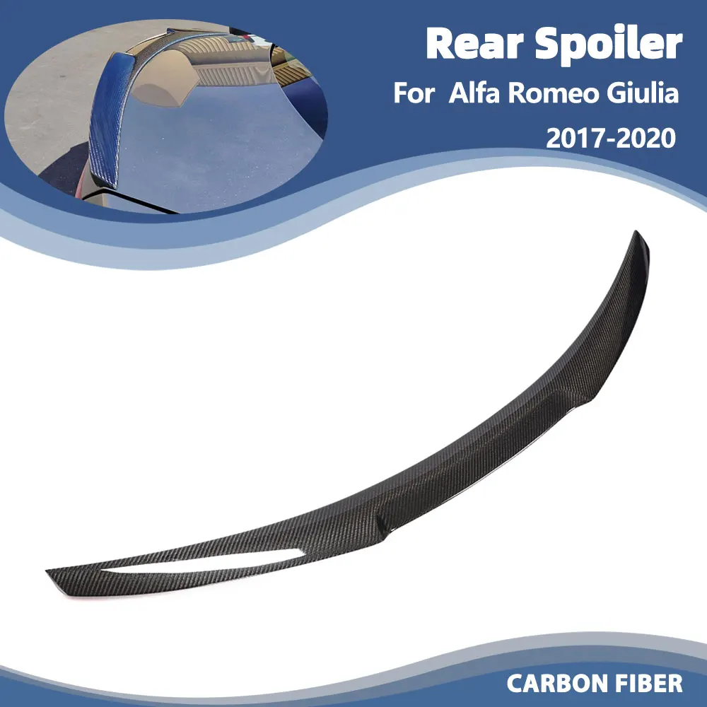 

Car Rear Trunk Spoiler Wing For Alfa Romeo Giulia Sedan 2017-2020 Carbon Fiber Racing Tail Boot Lid Wing Lip Spoiler