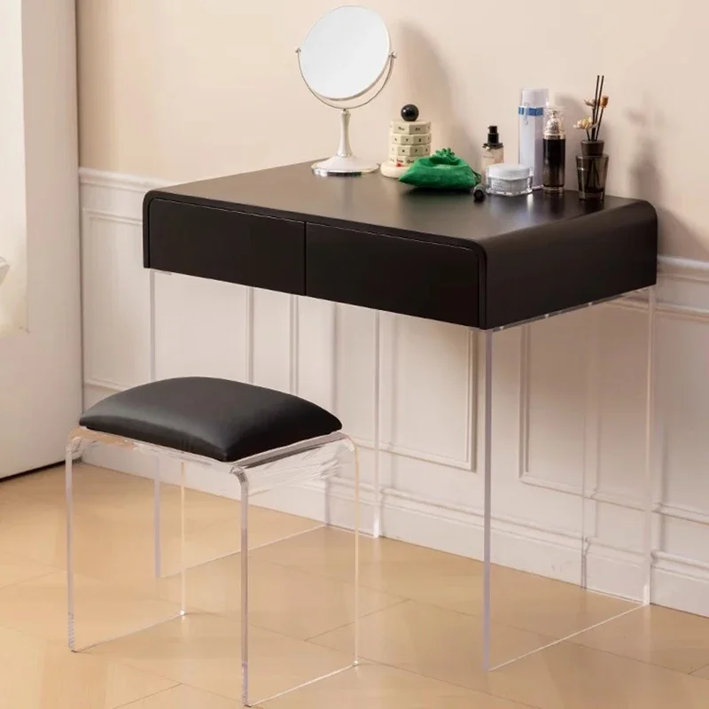 Acrylic Black Vanity Table Cheap Beauty Cosmetics College Dorm Essentials Dressing Table Organizer Penteadeira Home Decoration