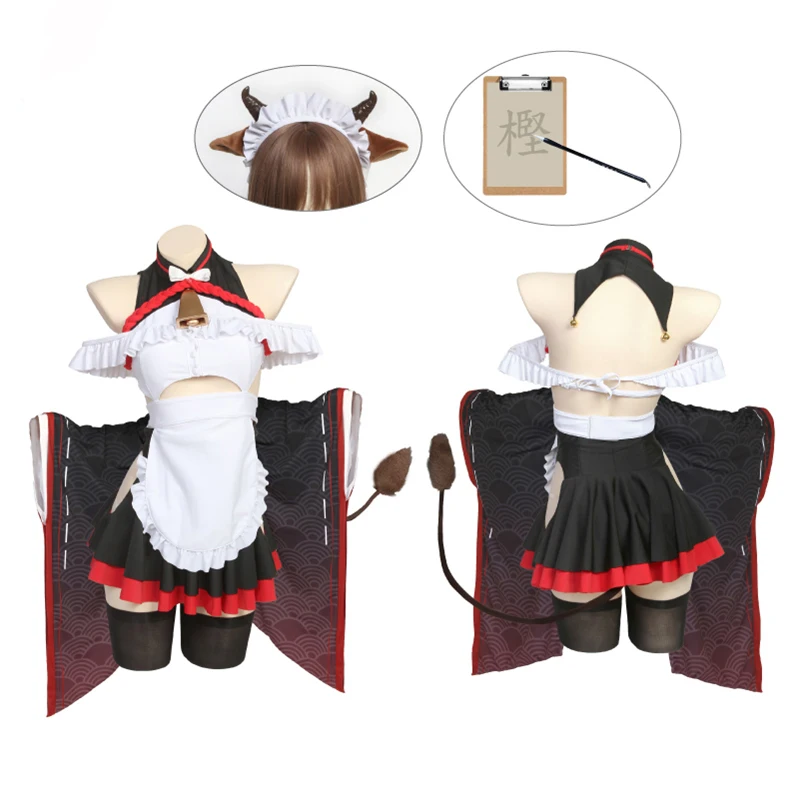 CosKeKe IJN Kashino Cosplay Anime juego Azur Lane disfraz dulce encantador vestido de sirvienta mujeres fiesta de Halloween ropa de juego de rol nuevo