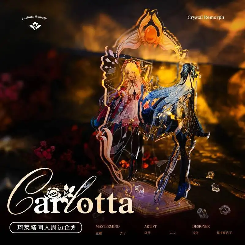 

NEW Game Cosplay Laser Ticket Carlotta Montelli Wuthering Waves Double-Sided Acrylic Stand Figure Model Plate Desktop Decoration
