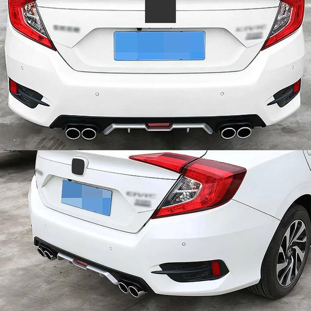 Car Accessories ABS Plastic Rear Bumper Diffuser For Honda Civic 10th 2016-2018