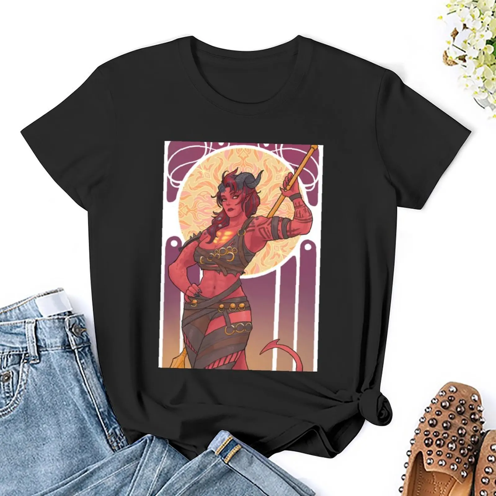 Karlach bester Begleiter in Baldurgate3 T-Shirt Tier druck ästhetische Kleidung Rohlinge weibliche schlichte T-Shirts für Frauen