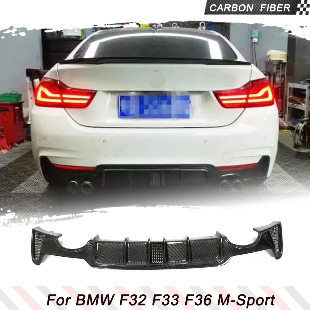 

Carbon Fiber Car Rear Bumper Diffuser Lip Spoiler For BMW 4 Series F32 F33 F36 M Sport 2014-2020 Car Rear Diffuser With LED