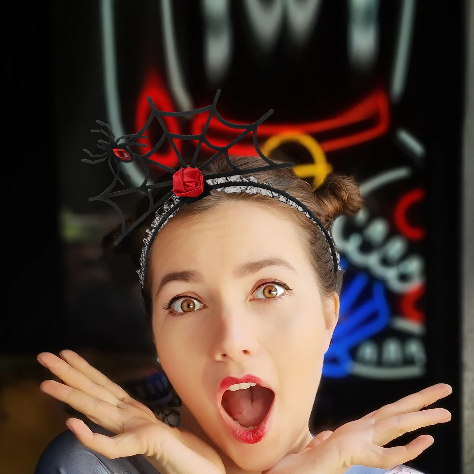 

Повязка на голову с пауком на Хэллоуин, комплект-колье, стильный аксессуар для костюма, вечерние костюмы для косплея, повязки на голову для женщин