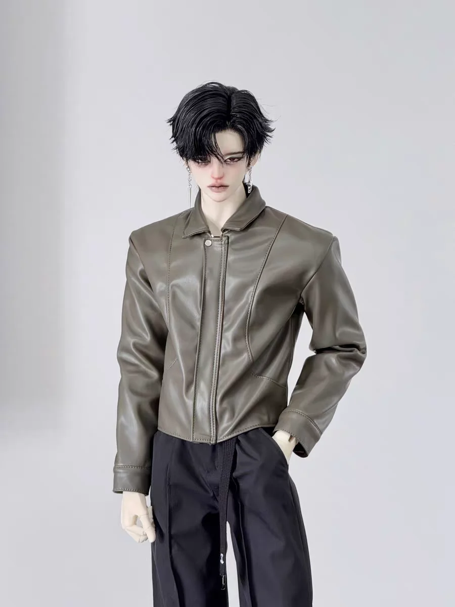Roupas de boneca bjd adequadas para tamanho 1/4 id75 tio tamanho nova jaqueta de couro jaqueta roupa diária estilo masculino 3 cores