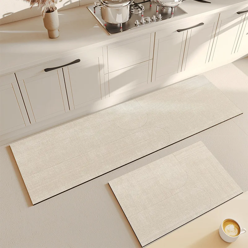 VIKAMA Kitchen Mat: Household Water- and Oil-Absorbent Dining Room Mat—Minimalist, Non-Slip Diatomaceous Earth Mat