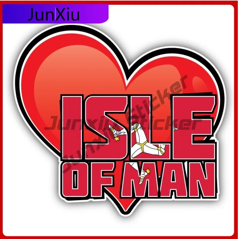 

Isle Of Man Trendy Truck Fade Proof Vinyl Art Heart Flag Travel Slogan Car Bumper Sticker Decal Cool Anime Anti Scratch Cute
