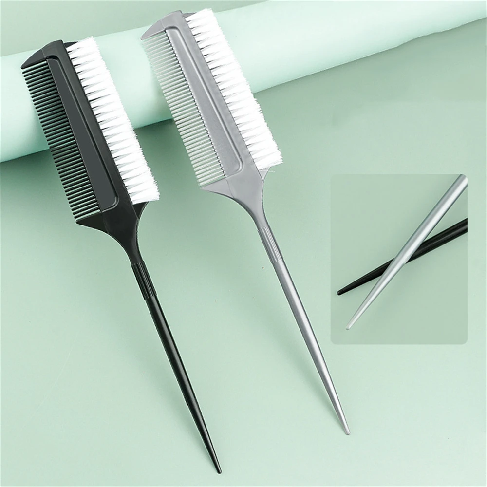 

1pc double-sided hair dye brush with comb - nylon bristles,ABS plastic handle, DIY hair dye tool,Special for real hair wigs