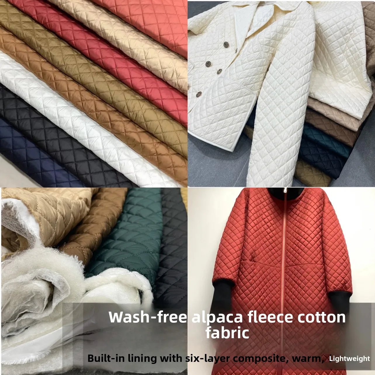 

Autumn Winter Lightweight Warm Plaid Alpaca Cotton Fabric for Coat Cotton Jacket Clothing Material Short Pants Home Fabric