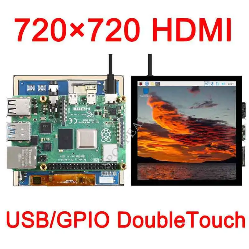 Raspberry Pi 4inch HDMI Capacitive Touch IPS LCD Display 4 inch lcd  compatible with HDMI