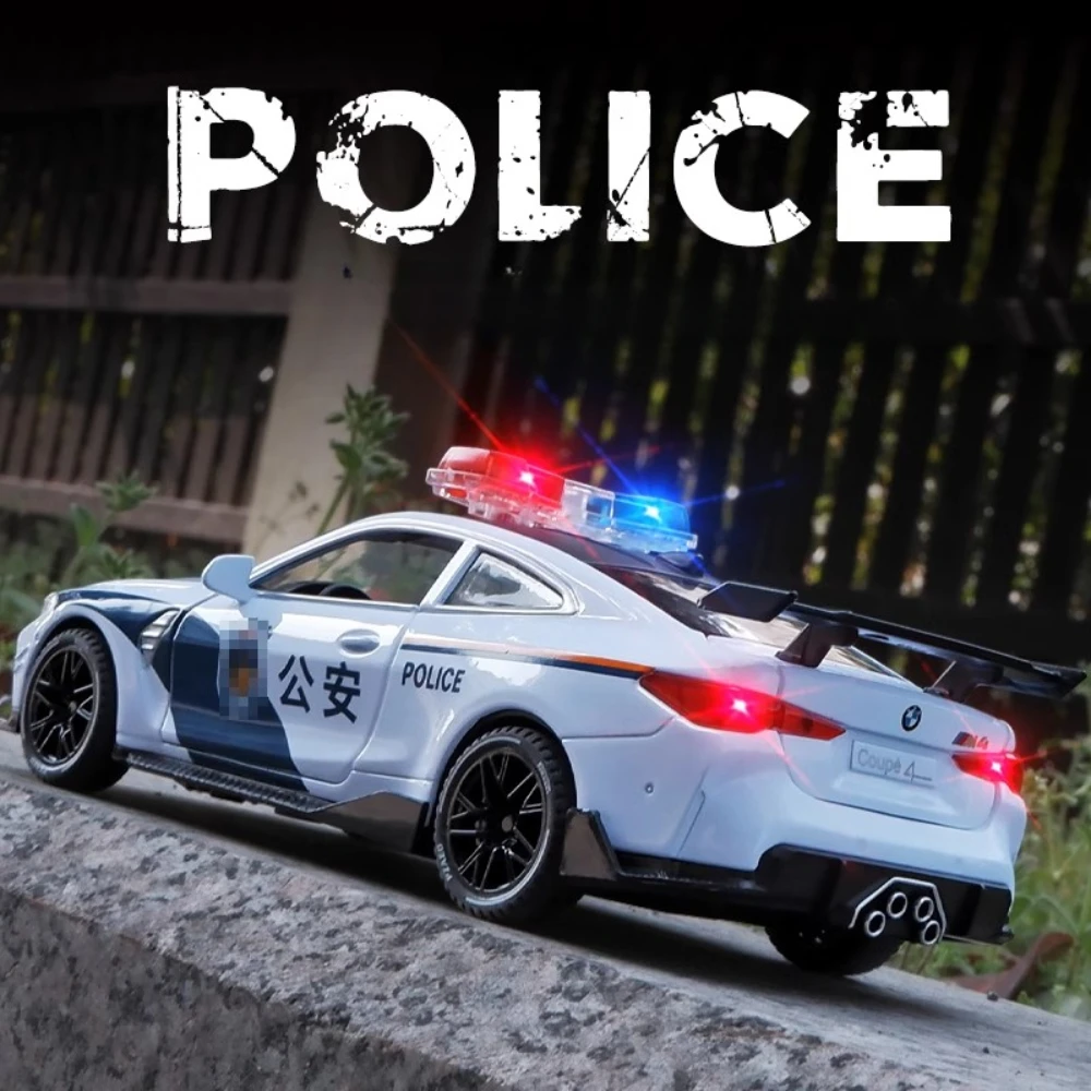 1:32 Bilancia M4 M8 Auto della Polizia Giocattolo Modello Suono Luce Tirare Indietro 4 Porte Aperte 110 Swat Veicolo In Lega Pressofuso Modelli Regali Di Compleanno