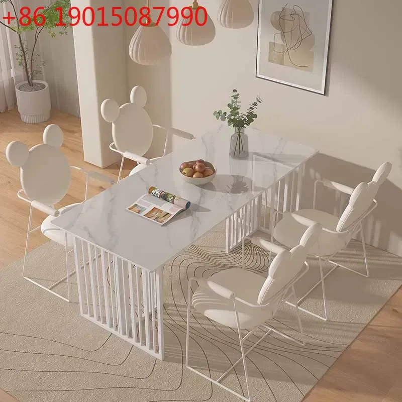 

Легкий роскошный уникальный обеденный стол для кухни, компактный, белый, в стиле каваи, для ресторана, современный, в скандинавском стиле, мебель для столовой