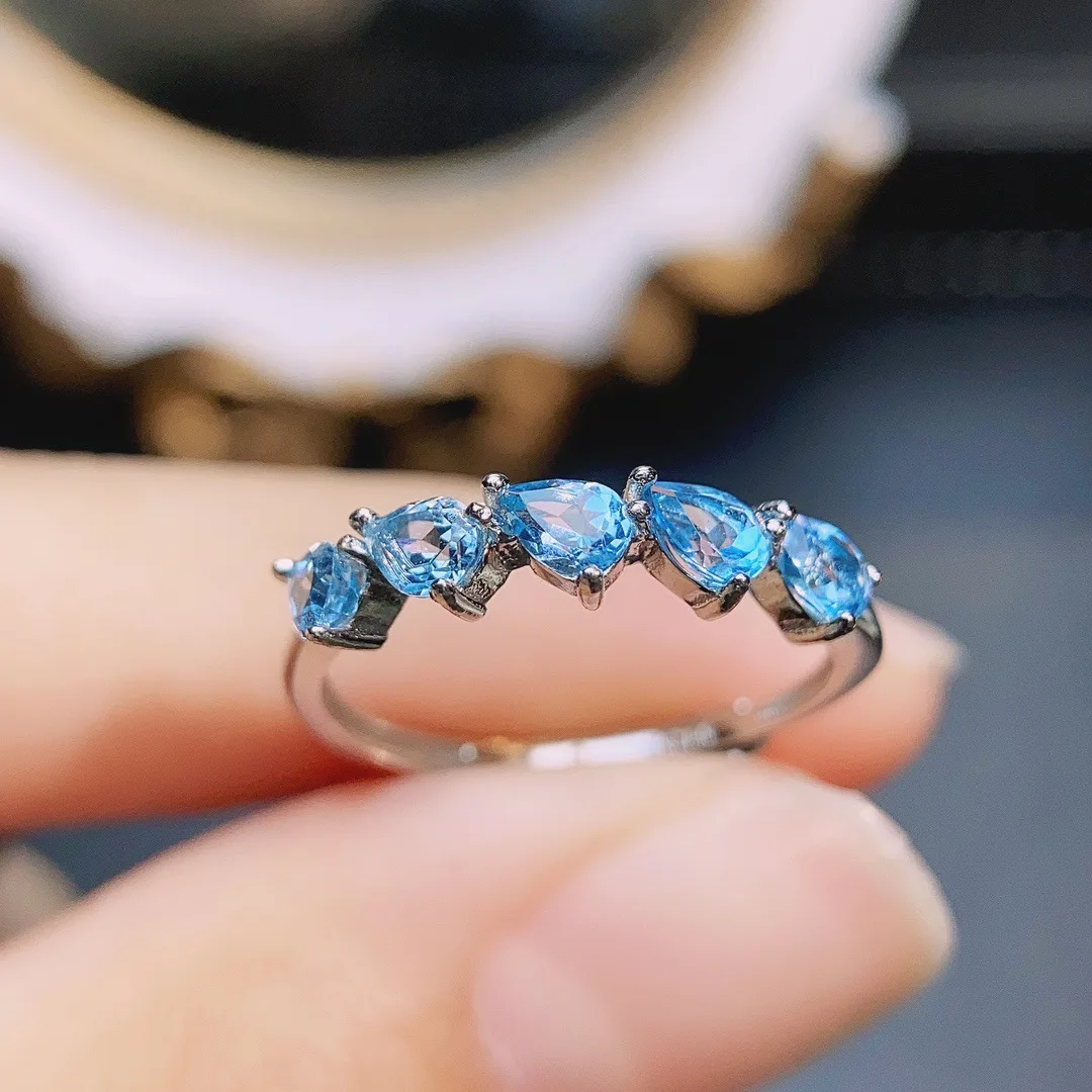 3*4mm Natural Topaz Ring S925 Sterling Silver Certificate Fine Fashion Charm Weddings Jewelry for Women Simple Design FS