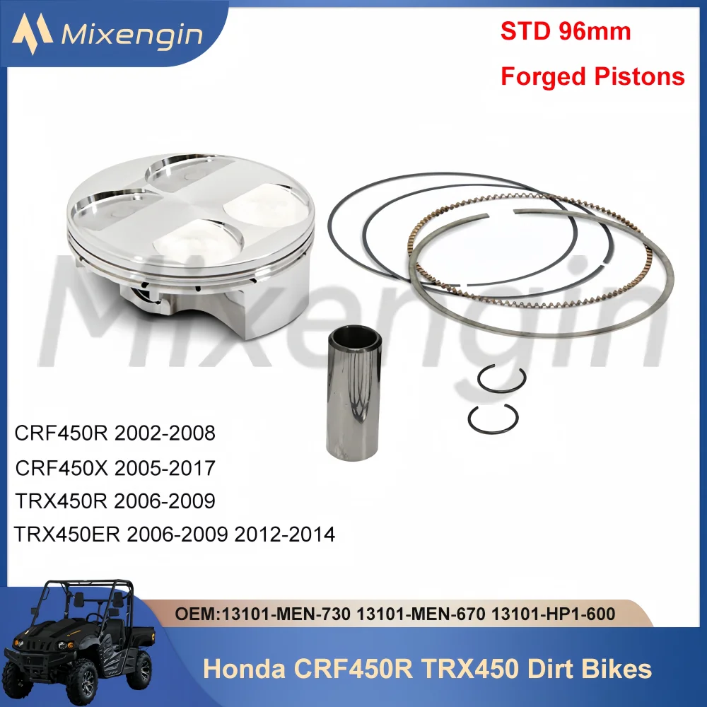 STD 96mm wysokiej jakości zestaw kutych tłoków do motocykli Honda CRF450R 02-08 CRF450X 05-17 TRX450R TRX450ER 06-09 12-14