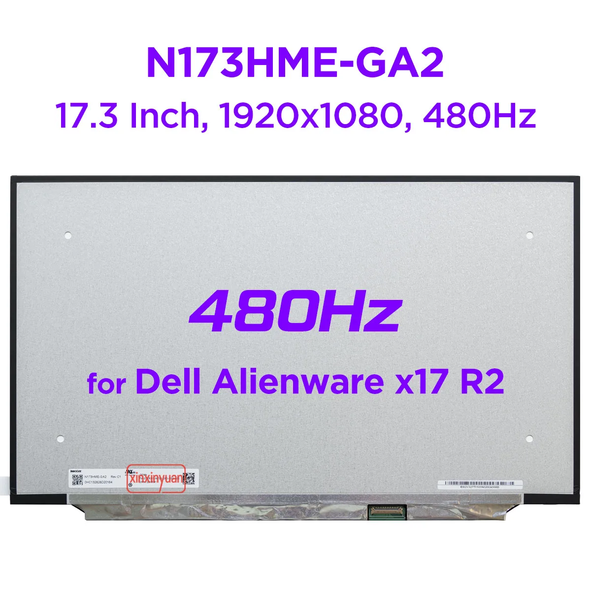 Original N173hme-ga2 480hz para Dell Alienware X17 r2 17.3 Portátil Tela Lcd 1920×1080 Painel de Exibição 40 Pinos Edp dp n 03hrm1 Novo