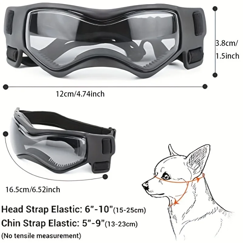 1pc Small Dog Sunglasses, UV Protection Goggles, Doggy Eye Protection, Pet Sunglasses, Arc-Shaped Outdoor Puppy Goggles, AntiFog