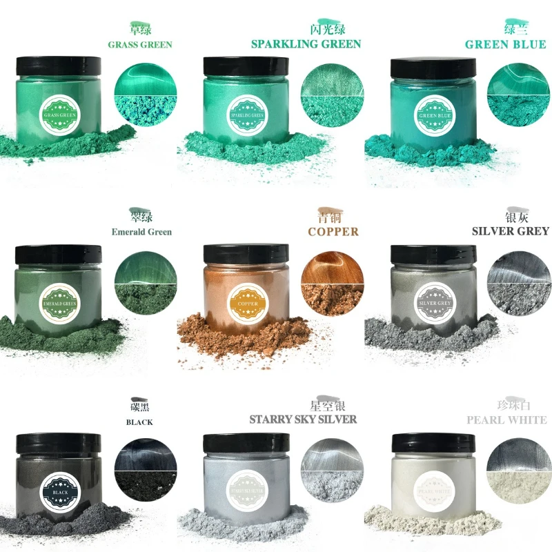 36-Color Mermaid Pearl Shimmer Powder 50g DIY Craft Supplies for Resin Soap Making