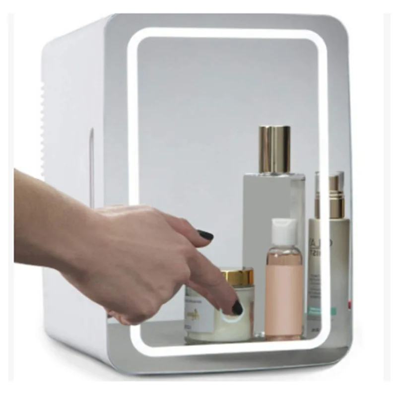 8L Mini Cosmetic Skincare Frigo Small Portable Beauty Compact Refrigerator Makeup Make up Fridge Refrigerador With Mirror