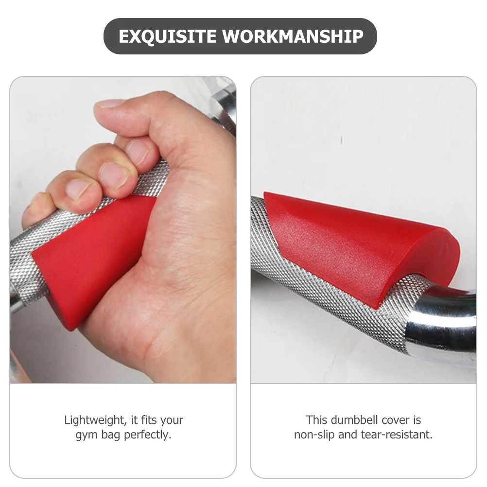 Fat Bar Grips Barbell Bench Press Dumbbells Fitness Accessories Replaceable Weightlifting Cushion Red Rubber Compact Cover